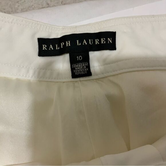 Ralph Lauren Black Label 100% cotton Wide Leg White Pants lined 10 no pockets - Picture 13 of 15